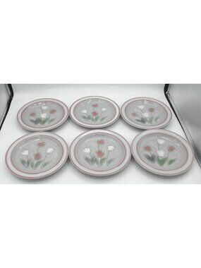 Pink Tulip by Japan Dessert Bread Plate Set of 6 Pattern Code: JAPPIT